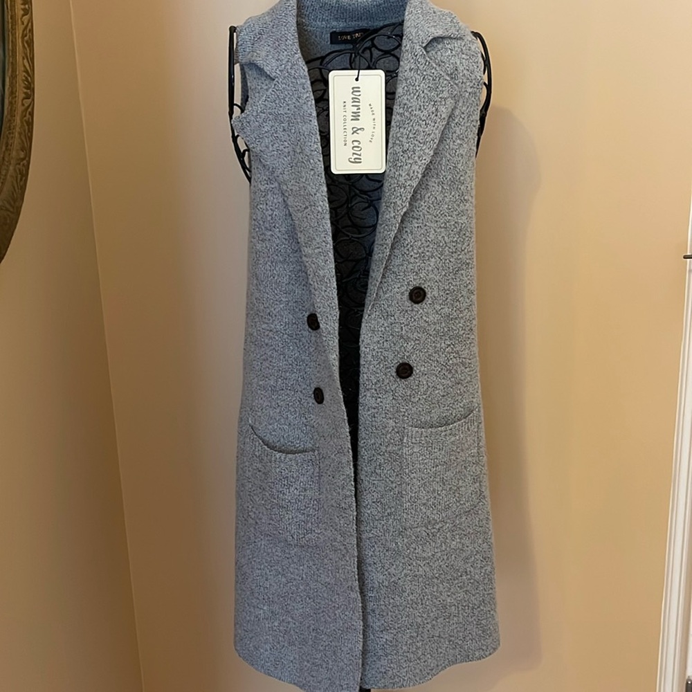Love Tree cardigan with pockets 
. Size small.